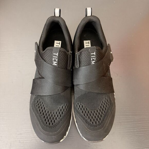 TIEM Slipstream Womens Cycling Shoes Sz 9.5 EU 40.5 Black SPD 2 Bolt Cleats Spin - Picture 2 of 15